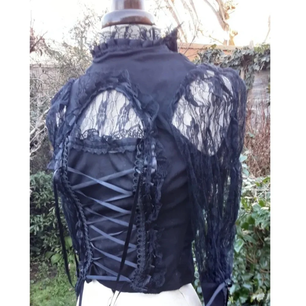 Vintage Phaze UK Lace Corset Long Sleeve Gothic Size XS NWT - Picture 2 of 2